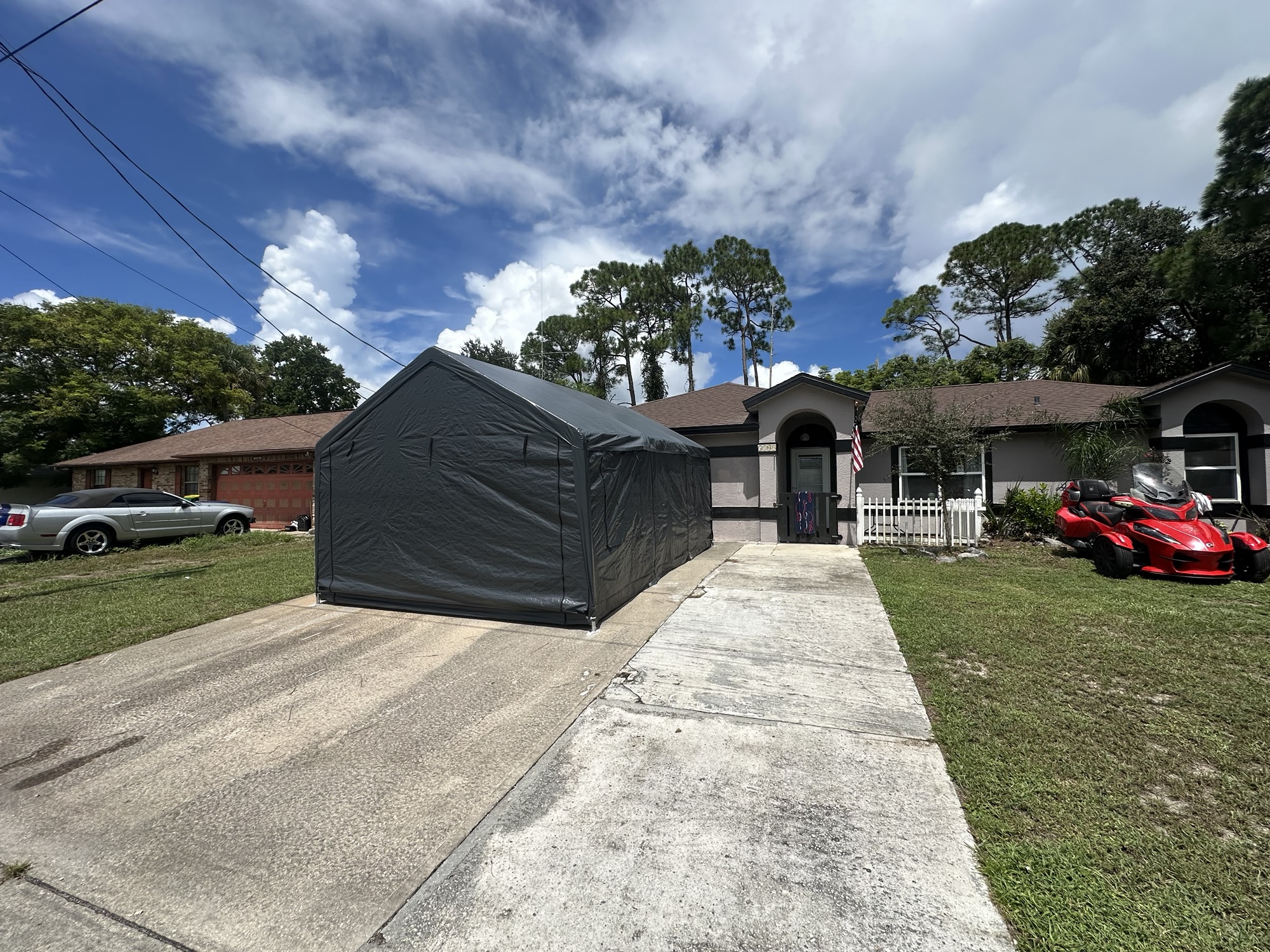 Portable Carport & Storage Shelter Assembly in Central Florida
